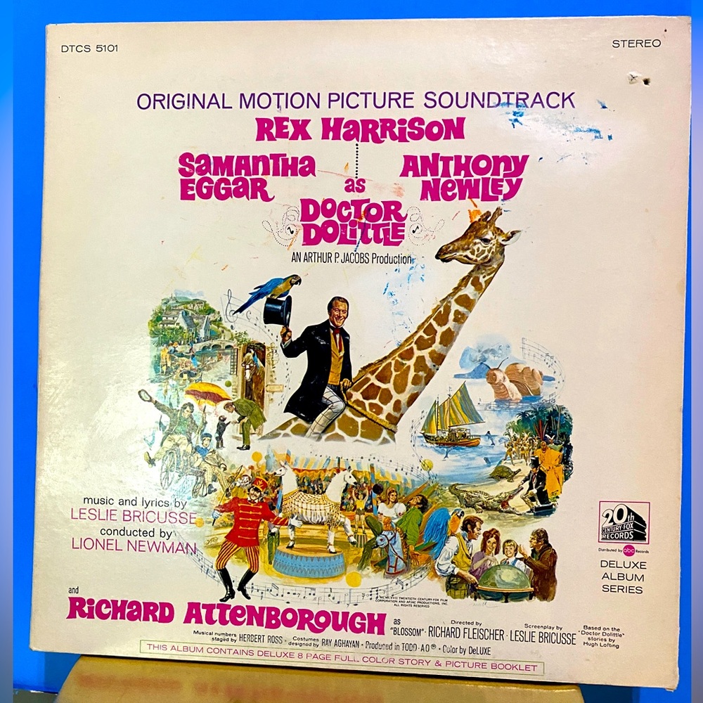 DOCTOR DOLITTLE  VTG 1967 ORIGINAL MOTION PICTURE SOUNDTRACK VINYL RECORD & BOOK